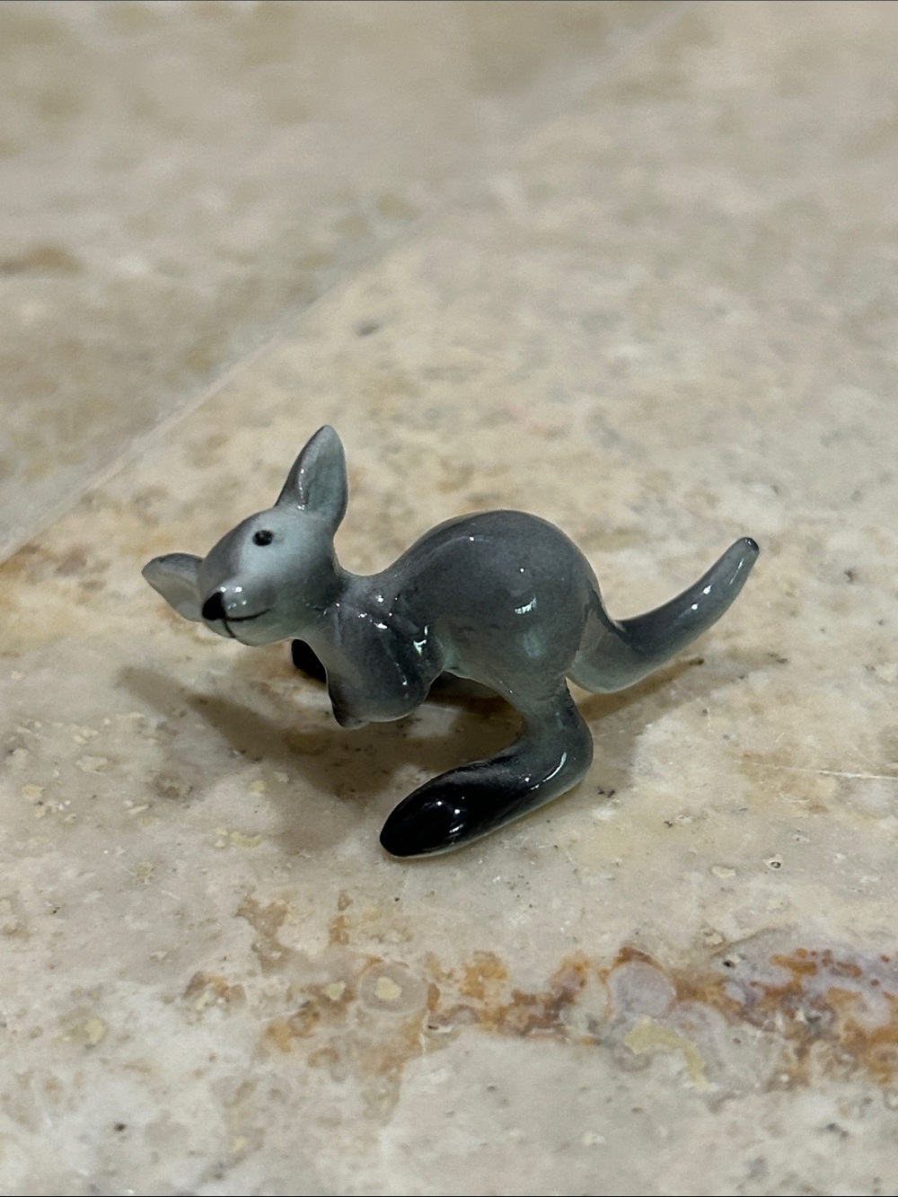 Vintage BUG HOUSE Gray Miniature Kangaroo Figurine